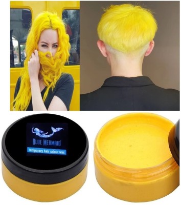 BLUEMERMAID High Quality Instant Hair Color Wax, Temporary Hairstyle Cream , yellow