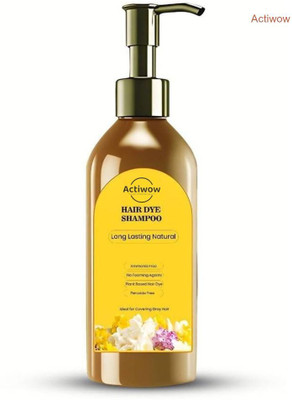 ACTIWOW Black Hair Dye Shampoo For Full-Body, Dark Color , Black