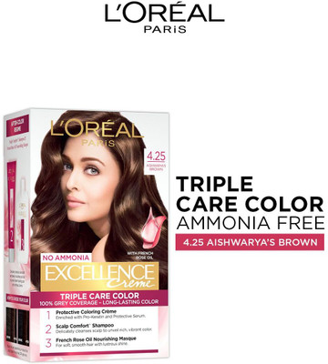 L'Oréal Paris Excellence Creme Hair Colour |Grey Coverage & Ammonia free , Aishwarya's Brown 4.25