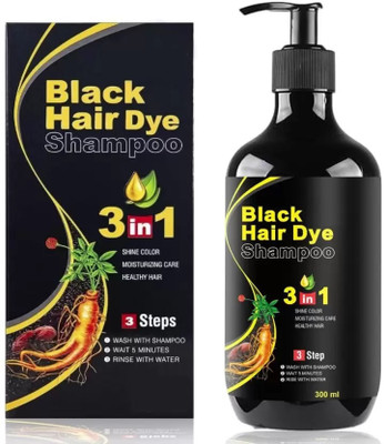 ACTIWOW Herbal 3 in 1 Hair Dye Instant Black Hair Color Shampoo for Women & Men , BLACK