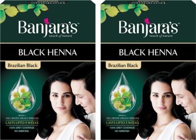 Banjaras Henna Brazilian Black 54gm Pack Of 2 , Black