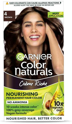 GARNIER Hair Colouring Creme, Long-lasting, Color Naturals, , Shade 4, Brown