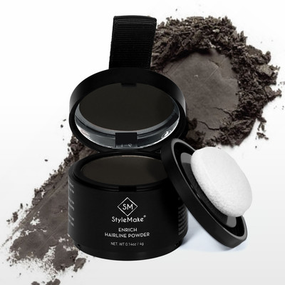 stylemake Enrich Hairline Powder for Women & Men | Root Touch Up for Grey Hair , Dark Brown
