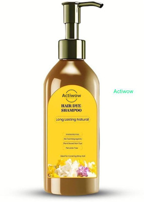 ACTIWOW Black Hair Dye Shampoo For Natural, Sleek Black Locks , Black