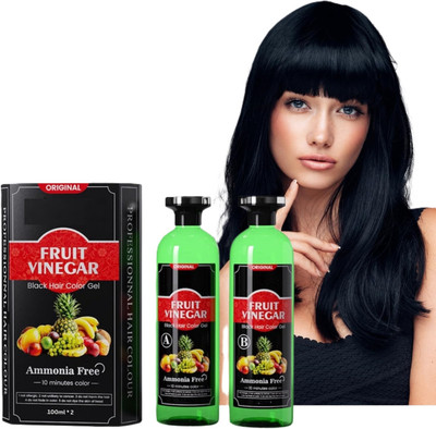 diva4evr Fruit Vinegar Gel Hair Color, Organic & Natural Black Hair 100 ml , Natural Black