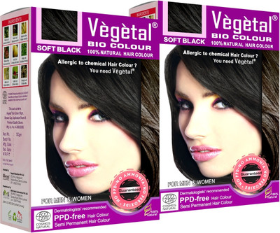 VEGETAL Soft Black (50 gm × 2) , Pack of 2