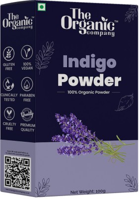 The Organic Company Indigo Powder For Brown Hair | Black Hair Colour Powder Men & Women | Organic , Green