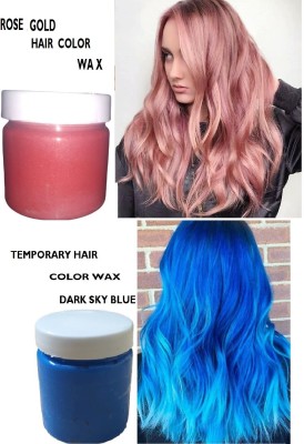 ADJD instant color hair wax for men & women , dark sky blue, ROSE GOLD