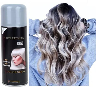 AEPRUY NEW Silver Temporary hair color Spray instant hair colour for man and woman , SILVER