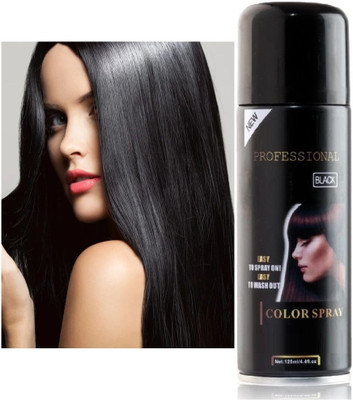 Latixmat Instant Root Concealer Temporary Black Hair Color Spray , Black