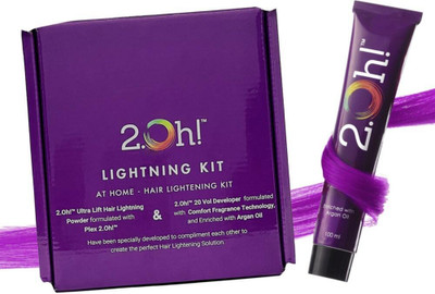 2.Oh! Italian Hair Colour DIY Kit, Hair Bleach + Semi Permanent Color , Purple