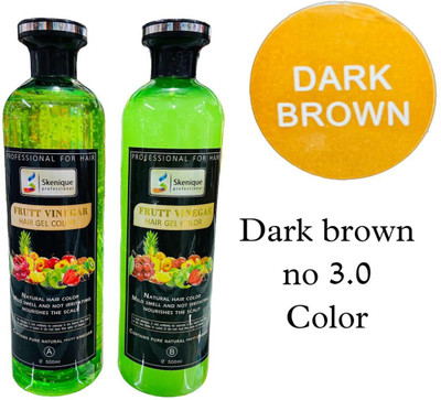 SKENIQUE FRUIT VINEGAR HAIR GEL COLOR , DARK BROWN