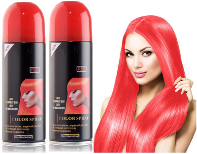 MYEONG Temporary And Instant Use All Day Red Hair Color Spray Combo Hair Spray(250 ml)