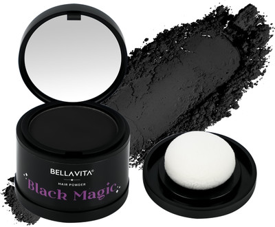 Bellavita Black Magic Hair Powder, Instant Grey Coverage & Root Touch Up, Sweat Proof , Black