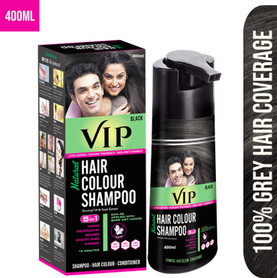 VIP Hair Colour Shampoo, 400ml , BLACK