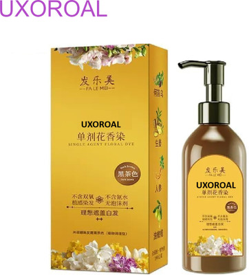 uxoroal Grey Hair Coverage - Japanese 100ml Color Shampoo , Black