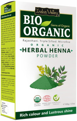 Indus Valley Bio Organic Natural Herbal Henna Powder, Mehandi for Hair Colour(100 g)