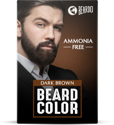 BEARDO Color For Men - Natural Dark Brown | Long Lasting | No Ammonia Creme , Dark Brown