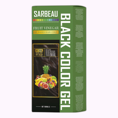 Sarbeau Fruit Vinegar Herbal Gel-Based Hair Color for Men & Women – Natural Black_C_039 , Natural Black