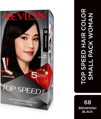 Revlon Top Speed Hair Color Small Pack Woman , Brownish Black 68