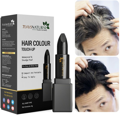 7days natural Instant Hair Colour Herbal Touch Up Stick - Natural Black Root , Black