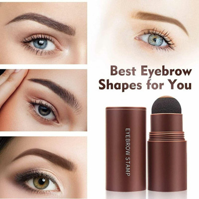 WOONGMI Best Eyebrow Stamp Shaping Waterproof Brow Powder Makeup Kit & Thin Hiar Filler(4 Items in the set)