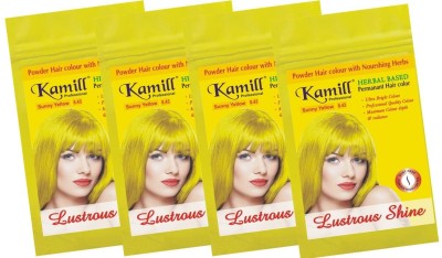 Kamill Lustorous Shine Permanent Herbal Powder Hair Color (Pack of 4) , Sunny Yellow