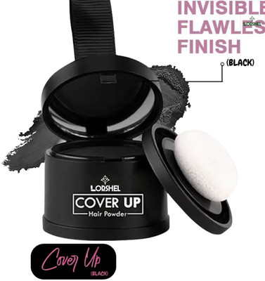 LORSHEL Hair Root Touch Up Powder - hair root concealer powder men women, mess free g... , Black