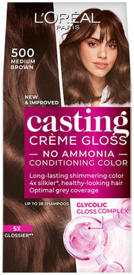 L'Oréal Paris Casting Creme Gloss With Glycolic Gloss Complex , 500 Medium Brown