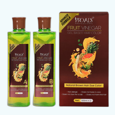 PRO ADS Fruit Vinegar Natural Brown Hair Color Gel 500mlx2_C_008 , Natural Brown