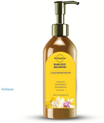 ACTIWOW Black Hair Dye Shampoo For Quick, Lush Black Finish , Black