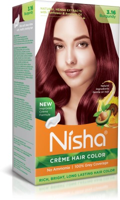 Nisha Creme Hair Color 3.16 BURGUNDY , BURGUNDY 3.16
