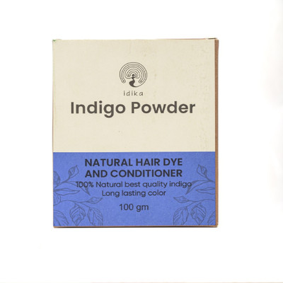 Idika Indigo Powder Natural Hair Color & Conditioner - 100gm -Pack of 1 , Natural Black