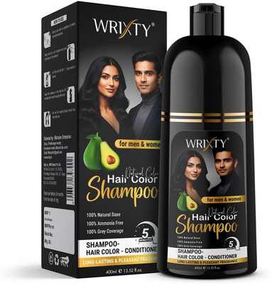 Wrixty Shampoo Hair Colour Natural Extracts|Hair in 10 Minutes Ammonia-Paraben-PPD free , Natual Balck