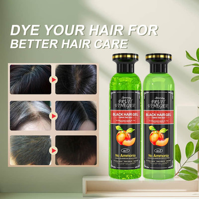 BEUTISKY Fruit Vinegar Based Formula Chemical Free Black Hair Color Gel , Black