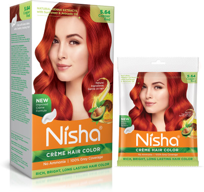 Nisha Color Combo Pack of Copper Red 120gm Jumbo + 40gm Sachet Pack , 5.64 Copper Red