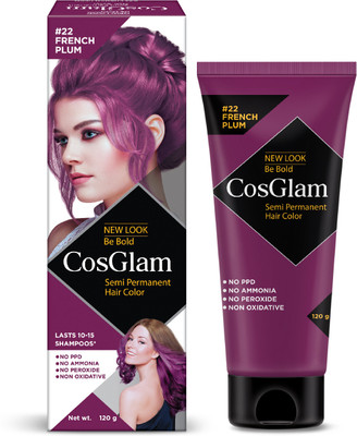 Cosglam Semi Permanent Hair Colour Highlighter For Unisex, Infused Conditioner 120g , French Plum