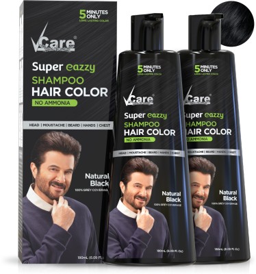Vcare Super Eazzy Shampoo Hair Color Natural Black | No Ammonia & Paraben | Hair Care , Black