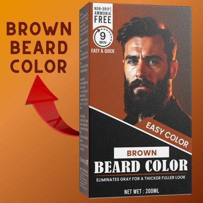Wrixty Brown Beard Gel No Ammonia Brown Beard Color – Soft & Healthy Look , Brown