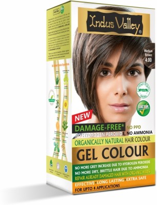 Indus Valley Organically Natural Damage Free Gel Hair Color,No Ammonia Hair Men Women , Medium Brown 4.00