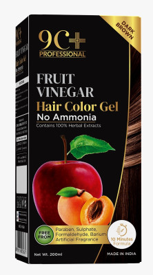 9C+ Fruit Vinegar Hair Color Gel for Men & Women Herbal Extracts Dark Brown 2 , Dark Brown