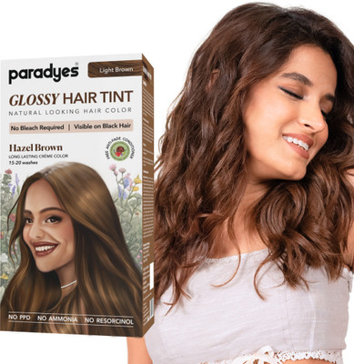 Paradyes No Bleach Glossy Hair Tint, For Natural Black , Hazel Brown