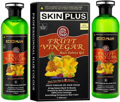 Gleam Soul Premium Hair Color Gel Based with Natural Fruits Extracts Long Lasting 800ml , Natural Black