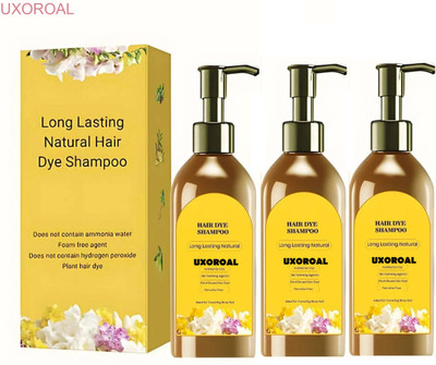 uxoroal Stay Young with Japan Hair Color Shampoo – 3 Pcs , BLACK