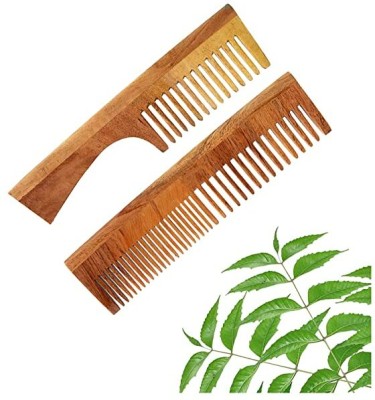 DAUMI Ayurvedic Neem Wood Anti Dandruff Hair Comb ( pack of 2)