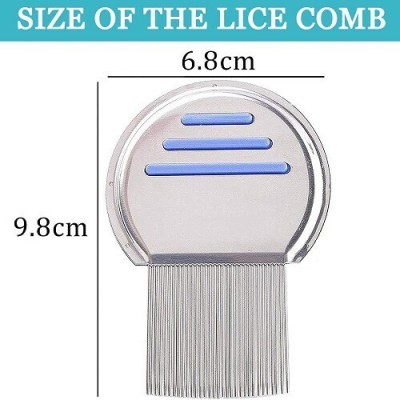 Rsentera Stainless Steel lice Comb Headlice Superdensity Steel Metal Teeth Remove Brush.