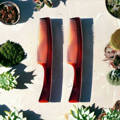 MICLAC Small pocket combs with handle (pack of 2)