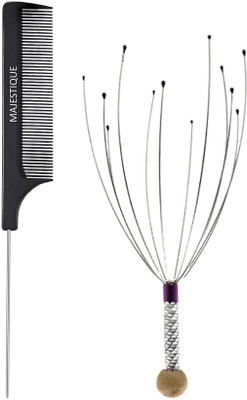 MAJESTIQUE Head Massager with Tail Comb to promote blood circulation to relax (Pack of 2)