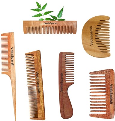 vedasparsh Nature's Secret Kachhi Neem Comb, Pack of 6