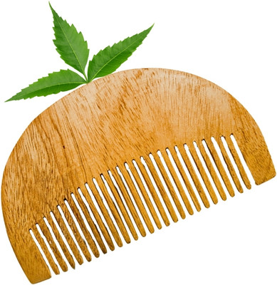 MICLAC Beard Shaper Tool With Comb Neem wooden Beard pocket comb for men 1PCS
